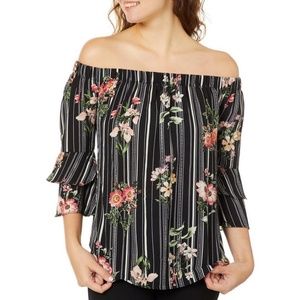 Moa Moa Juniors Floral Striped Off The Sho…